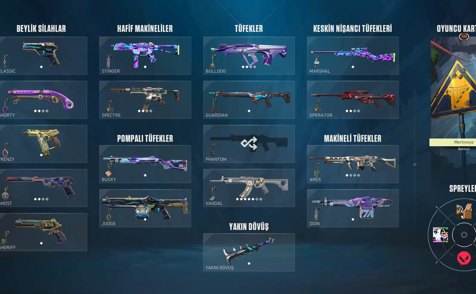 TR / VALORANT / UNRANKED / BOL SKİNLİ DOPDOLU HESAP