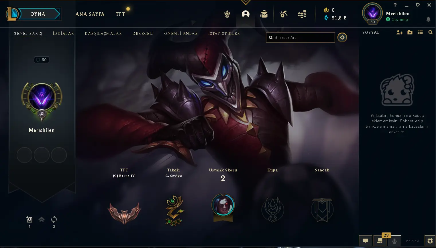 MAİNLEMELİK YENİ KASILMIŞ 30 LEVEL HESAP